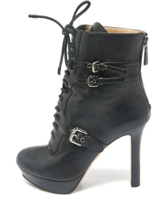 Prada buckle-details leather boot - Black