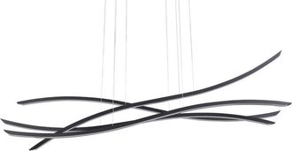 Beliani L&aacute;mpara De Techo Led De Metal Negro Colgante Suspensi&oacute;n Iluminaci&oacute;n Calao