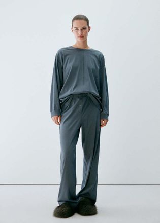 Mango Pantaloni pigiama 100% cotone blu - Donna - S - MANGO