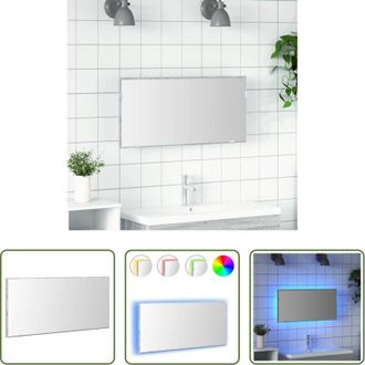 vidaXL vidaXL Specchio moderno - Specchio con luci a strisce a LED Grigio sonoma alto 80 x 37 cm