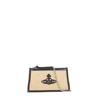 Vivienne Westwood Clutches, female, Beige, Size: ONE SIZE Rafia Pochette