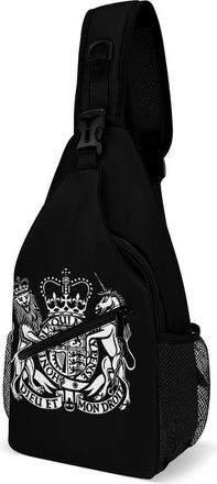 Generic Coat of Arms of United Kingdom Unisex Shoulder Bags Casual Crossbody Chest Bag Sling Backpack for Hiking Cycling Travel