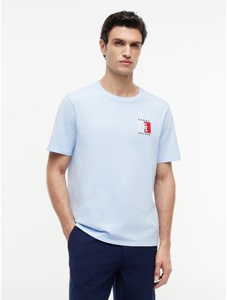 Tommy Hilfiger Mens Two-Tone Flag Logo T-Shirt - Blue - XXXL