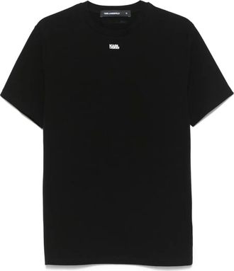Karl Lagerfeld logo-appliqu&eacute; T-shirt - Black
