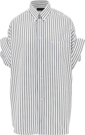 Balenciaga Shirts, female, White, Size: XS Tucked Sleeve Shirt