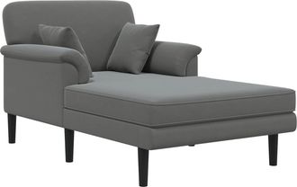 vidaXL Chaise Longue Gris Oscuro Terciopelo Vidaxl