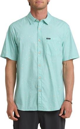 Quiksilver Ditsy Blossom Floral Classic Short Sleeve Cotton Button-Up Shirt in Blue Haze at Nordstrom Rack, Size Xx-Large