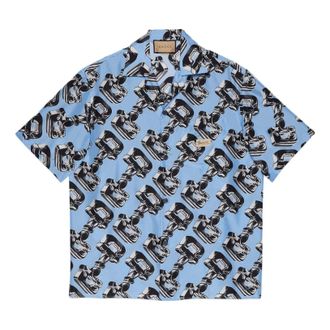 Gucci 3D Glass Horsebit Print Shirt Light Blue Grey 773188-ZAQDW-4834