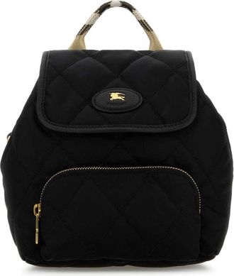 Burberry Black Canvas Mini Horseshoe Backpack