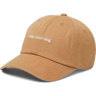 tentree Slogan Peak Hat in Camel/i Like Your Dog at Nordstrom