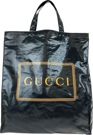Gucci Black Coated/Waterproof Canvas Tote (Authentic Pre-Loved)