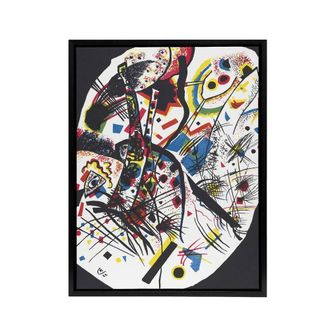 Artery8 Small Worlds III Abstract Painting Kandinsky Framed Canvas Wall Art in Black | Size: W24 x H32