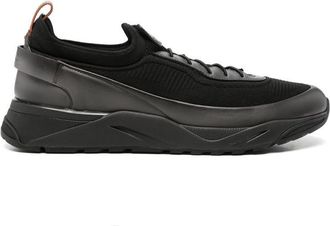 Santoni Black Lace Up Sneakers
