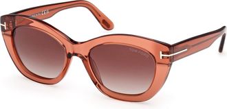 Tom Ford Linda Brown Gradient Cat Eye Ladies Sunglasses FT1285 42F 53