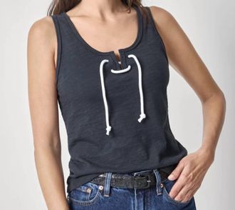 Lilla P Lace Up Tank In Black