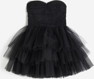 H&M Voluminöses Tüllkleid - Schwarz