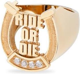 Established Ride or Die Horseshoe Ring in Yellow Gold at Nordstrom, Size 7.5