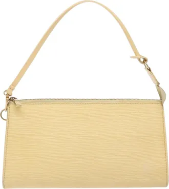 Louis Vuitton Pochette Accessoire Beige Leather Handbag (Pre-Owned)