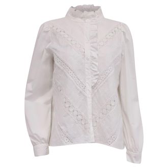 Sezane Chlo Shirt in White Cotton