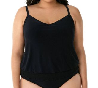 Magic Suit By Miraclesuit Plus Size Justina Blouson Tankini Top In Black