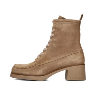 Catwalk Ctwlk., Schoenen, Dames, Beige, 37 EU, Su&egrave;de, Beige Su&egrave;de Veterschoenen met Blokhak