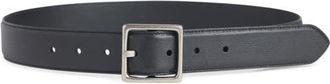 Favorite Daughter Leather Belt in Black/Tumbled Nickel at Nordstrom, Size X-Small