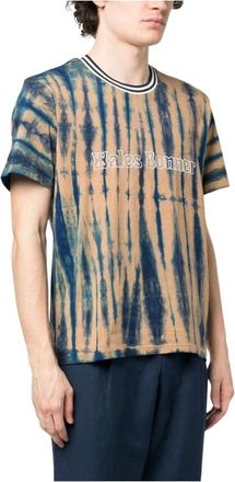 Wales Bonner T-Shirts, male, Multicolor, M, Tie-Dye Logo Print T-Shirt