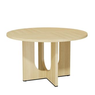 Urban Meuble Mesa de comedor redonda efecto roble 4-6 personas 120x120 cm