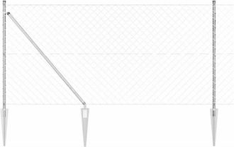 vidaXL Valla De Eslabones De Cadena Con Postes Plateado 1.2 X 25 M Vidaxl
