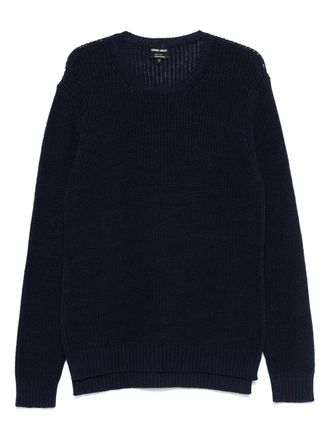 Giorgio Armani chunky-knit sweater - men - Cotton - 52 - Blue