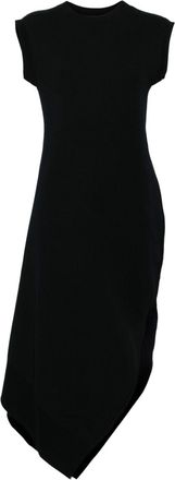 sacai asymmetric-hem sleveless dress - women - Polyester/Cotton - 1 - Black