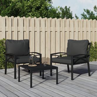 vidaXL Sillas De Jard&iacute;n 2 Uds Acero Con Cojines Gris 68x76x79 Cm Vidaxl