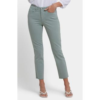 NYDJ Sheri Frayed Hem Slim Jeans in Mistletoe at Nordstrom, Size 16
