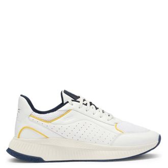 HUGO BOSS Boss White Porsche Edition Perforated-Leather Sneakers, Size 7.5