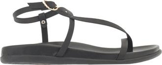 Ancient Greek Sandals Asymmetric Flat Sandal - Dames - Sandalen - Zwart - 37 EU - Leer - Schoenen