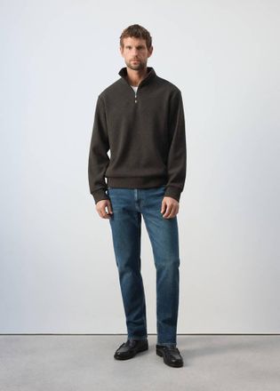 Mango Felpa regular fit in maglia garzata marrone - Uomo - XXL - MANGO MAN