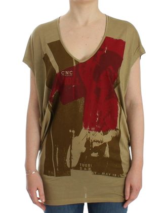 Costume National Groene bedrukte korte mouwen T-shirt