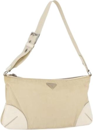 Prada Pre-owned Shoulder Bags, female, Beige, Size: ONE SIZE Pre-owned Vintage Shoulder Bag