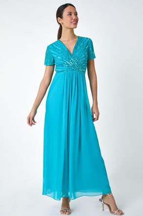 Roman Sequin Embellished Maxi Dress