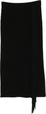 Emporio Armani Rokken, Dames, Zwart, XS, Rok met franjes