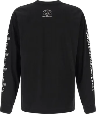 Yohji Yamamoto Logo-Print Cotton Long-Sleeve T-Shirt - Black