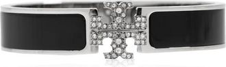 Tory Burch Brass Armband met Logo - Dames - Armbanden - Zwart - S - Accessoires