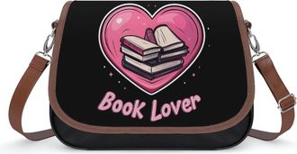 Generic Book Lover Small Womens Crossbody Bags Shoulder Handbag with Adjustable Strap for Travel