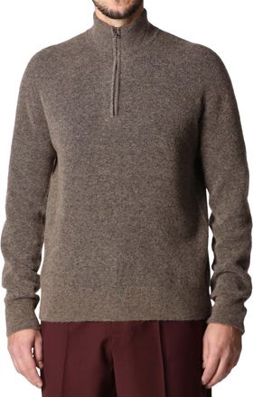Roberto Collina Textured High-Collar Ribbed-Cuff Knit Sweater