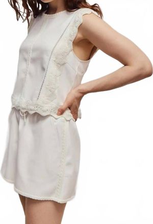 M&eacute;lissa Nepton Calvin Intricate Crocheted Hem Short In Off White