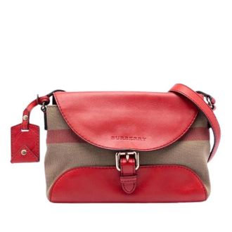 Burberry Pre-owned Cross Body Bags, female, Red, Size: ONE SIZE Pre-owned Henham Cross Body Bag