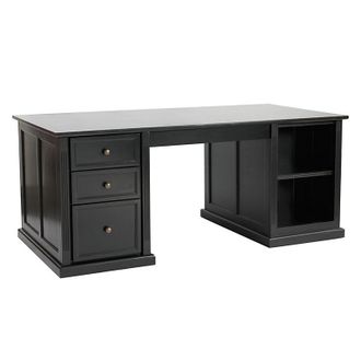 Ballard Designs Tuscan Double Pedestal Desk - Black - Ballard Designs