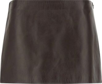 Khaite Rokken, Dames, Bruin, S, Leer, Mini Jett Rok