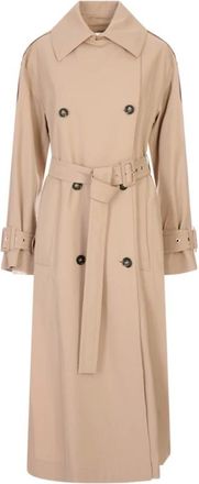 Sportmax Jassen, Dames, Bruin, M, Katoen, Spxgocce Trenchcoat