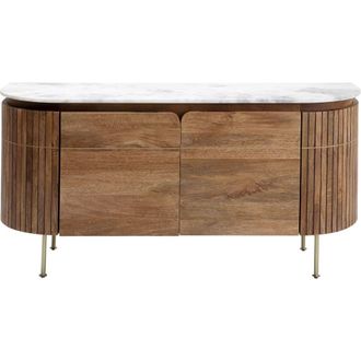 Kare Design Aparador 160 x 78 cm de m&aacute;rmol bicolor marr&oacute;n y natural